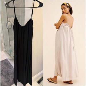 Bumpsuit Maternity Linen Maxi Dress in BLACK